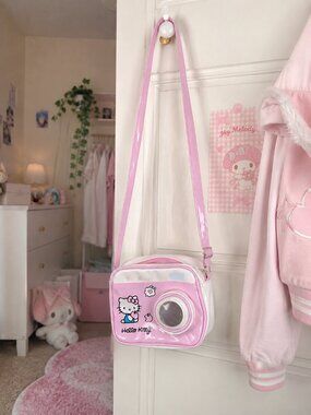 Hello Kitty Camera Crossbody Bag Pink White Kawaii Sanrio SHEIN
